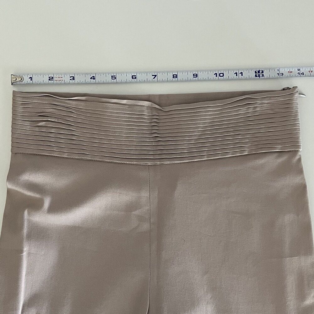 Valentino Roma Spa Pants Womens Size 2 Italy Size 38/2 Raw Hem Cream Gray Taupe - Picture 8 of 16
